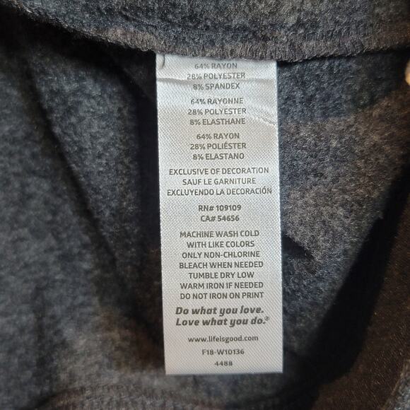 VTG Life is Good Sweatshirt Top Sz Large Black Pinstripe Long Sleeve Pullover - Picture 7 of 9